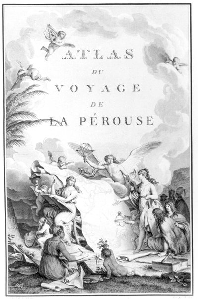 Pagina del titolo di Atlas du Voyage de La Perouse pubblicato c.1797 da French School