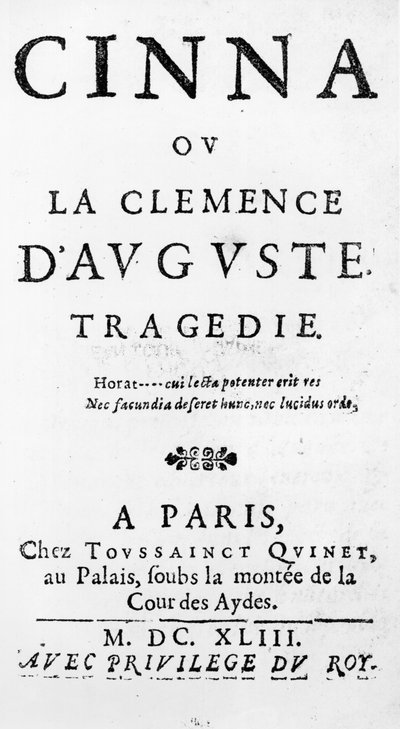 Frontespizio di Cinna ou la Clemence d