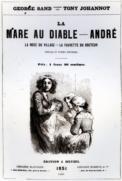 Pagina del titolo di La Mare au Diable di George Sand, illustrata da Tony Johannot, 1851 da French School