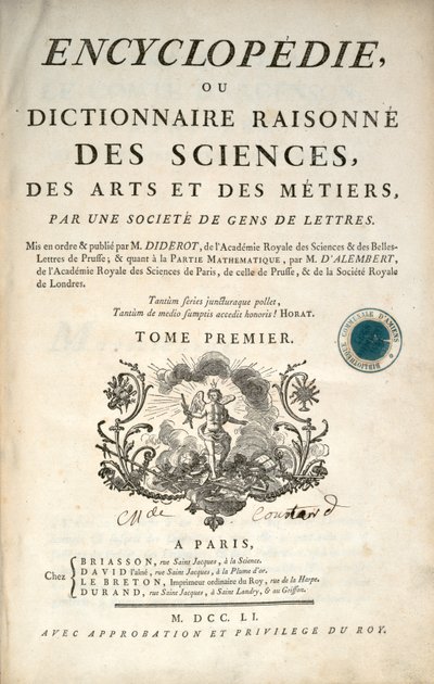 Pagina del titolo del primo volume dell