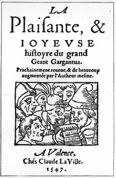 Frontespizio di Gargantua di Francois Rabelais (1494-1553) 1547 da French School