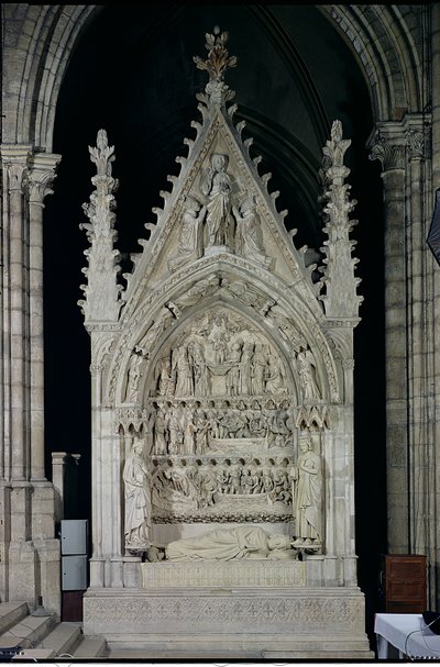 Tomba di Dagoberto I (605-39) Re dei Franchi, restaurata da Adolphe Victore Geoffrey-Dechaume (1816-92) nel 1862, c.1263 da French School