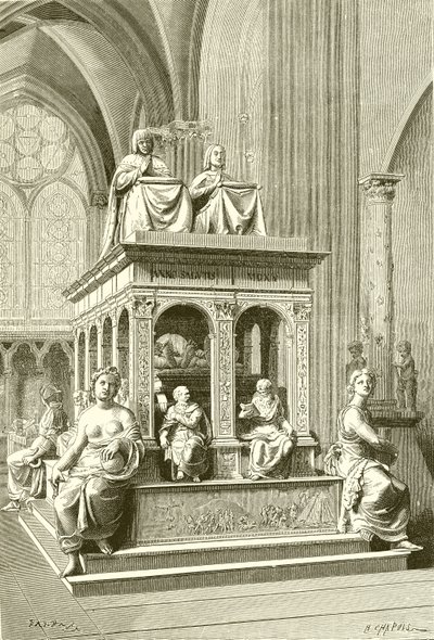 Tomba di Luigi XII e Anna di Bretagna a Saint Denis da French School