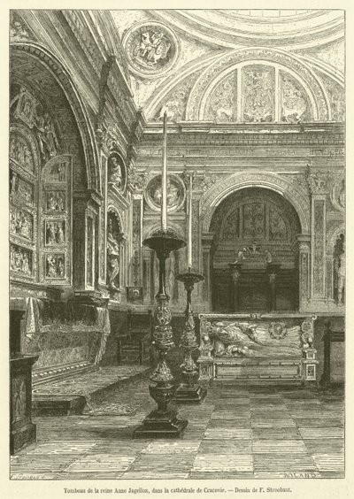 Tomba della regina Anna Jagellon, nella cattedrale di Cracovia da French School