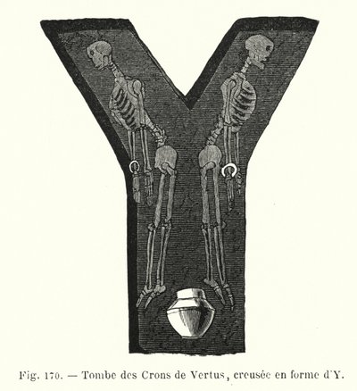 Tombe dei Crons di Vertus, scavate a forma di Y da French School
