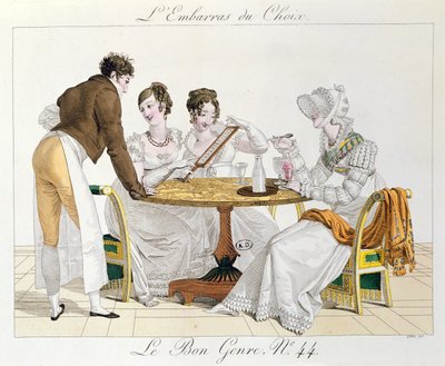 Troppa scelta, tavola 44 da Le Bon Genre, 1827 da French School
