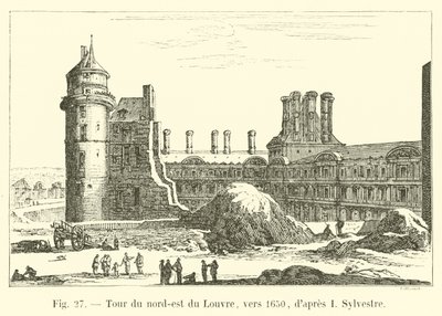 Torre nord-est del Louvre, verso il 1650, secondo I Sylvestre da French School