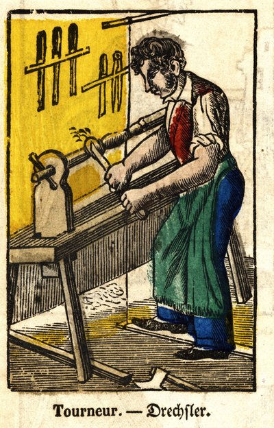 Tornitore - Serie sui mestieri. Immagine di Epinal del XIX secolo da French School