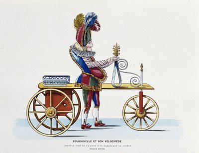 Giocattolo del Primo Impero: Polichinelle e il suo velocipede da French School