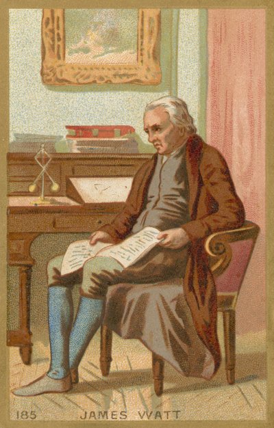Carta commerciale raffigurante un ritratto di James Watt da French School