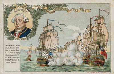 Carta commerciale con immagine di una battaglia navale da French School