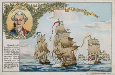 Carta commerciale con immagine della Surveillante contro HMS Quebec da French School