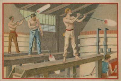 Interno di una vetreria da French School