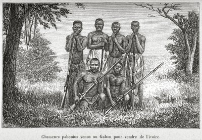 Costume tradizionale del popolo indigeno del Gabon, illustrazione da 
