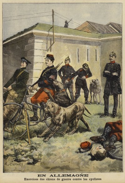 Addestramento di cani militari ad attaccare ciclisti, Germania da French School