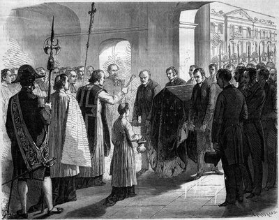 Trasferimento delle ceneri di Giuseppe Bonaparte (1768-1844), re di Napoli poi di Spagna e fratello di Napoleone I, alla chiesa degli Invalides, Parigi da French School