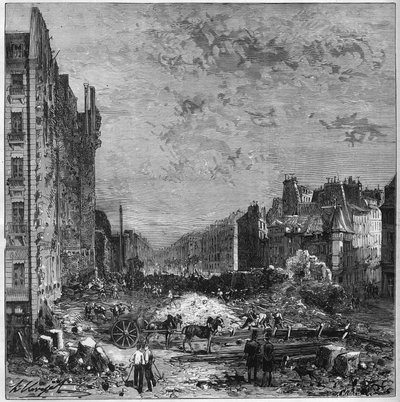 Trasformazione di Parigi sotto il Secondo Impero: Lavori dei boulevard Haussmann. Apertura del nuovo tratto tra rue Hautefeuille e rue de l
