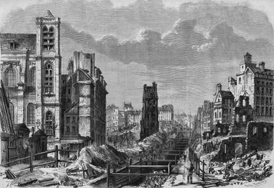 Trasformazioni di Parigi sotto il Secondo Impero, Parigi haussmanniana: lavori della montagna di Santa Genoveffa da French School