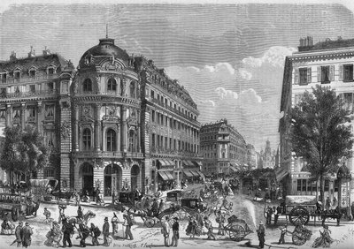 Trasformazioni di Parigi sotto il Secondo Impero: vista del boulevard des Italiens, all