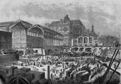 Trasformazioni di Parigi sotto il Secondo Impero, Parigi haussmanniana: vista del nuovo padiglione delle Halles centrali da French School