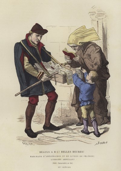 Venditore di libri itinerante, XV secolo da French School