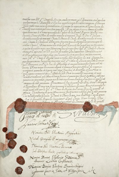 Trattato di Westfalia, firmato a Munster, 24 ottobre 1648 da French School