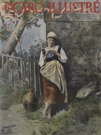 Tricoteuse. Copertina di Le Figaro Illustre, settembre 1896 da French School