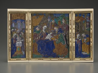 Trittico: Circoncisione, Epifania, Natività, circa 1490 da French School