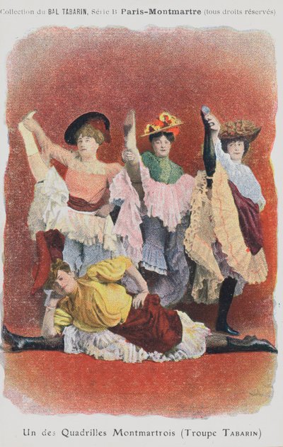 Ballerini della Troupe Tabarin al Bal Tabarin (litografia a colori) da French School