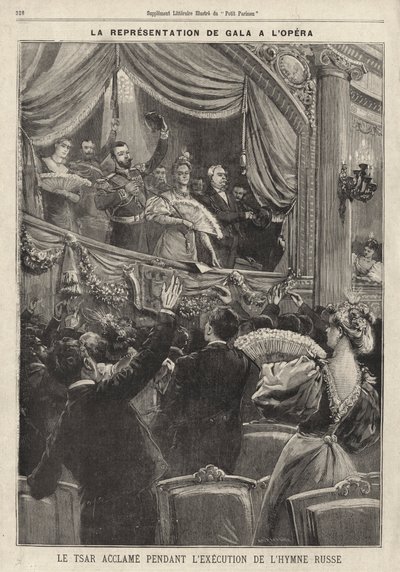Lo zar Nicola II di Russia acclamato dal pubblico durante l