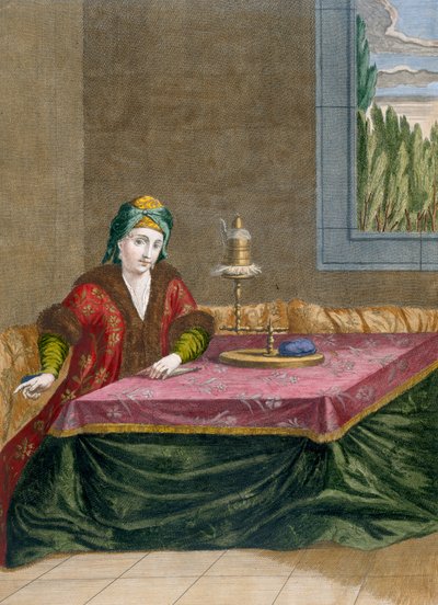 Donna turca che fila il filo, c.1708 da French School