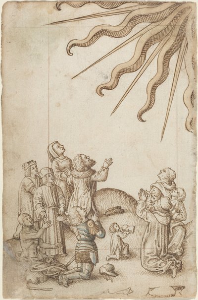 Gira il tuo corpo mentre adori [fol. 37 verso], 1512-1515 circa (disegno a penna e inchiostro) da French School