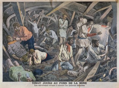 Venti giorni in fondo alla miniera, da Le Petit Journal, aprile 1906 da French School