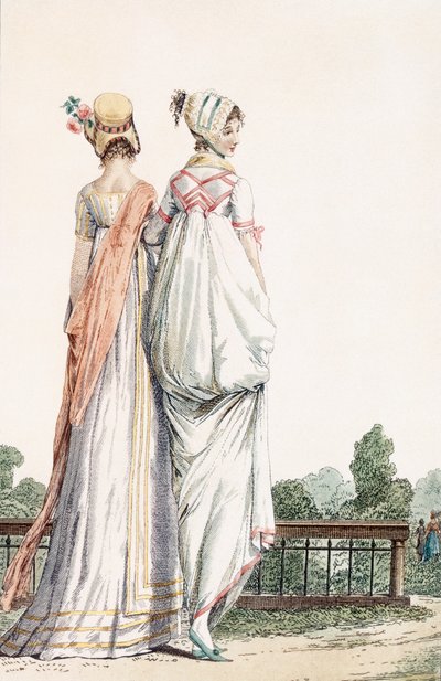 Due signore in abiti da passeggio, 1796 da French School