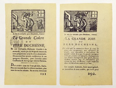Due pagine da La Grande Colere de Pere Duchesne, 1792 da French School