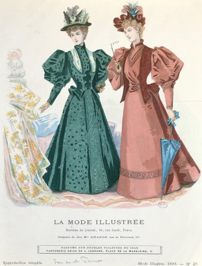 Due donne, da La Mode Illustrée, 1895 da French School