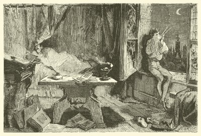 Tycho Brahe misura la distanza che separa le stelle (incisione) da French School
