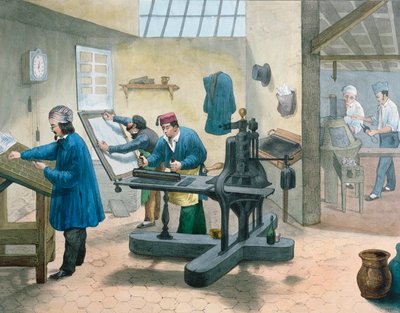 Tipografi e compositori, c.1860 da French School