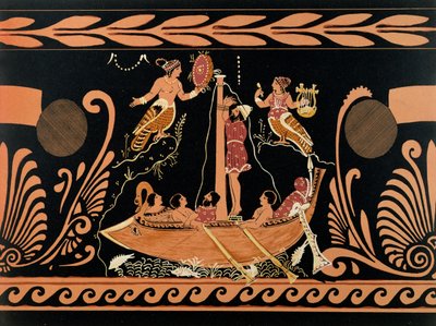 Ulisse e le Sirene, illustrazione da un vaso greco antico da French School