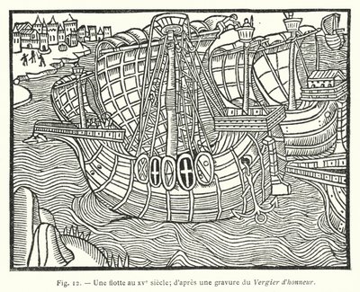 Una flotta nel XV secolo; da un