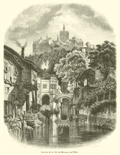 Una strada della città di Meissen, sull