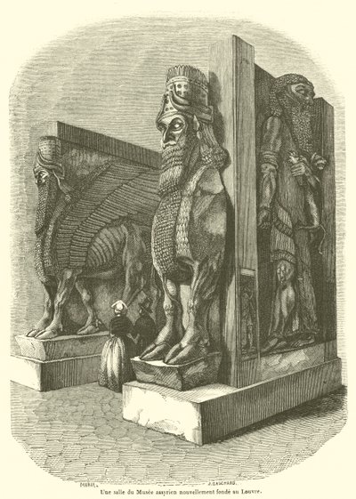 Una sala del Museo assiro recentemente fondato al Louvre da French School