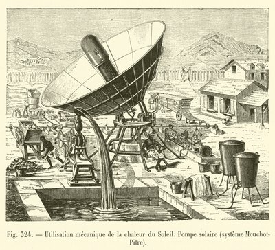 Utilizzo meccanico del calore del Sole, Pompa solare, sistema Mouchot-Pifre da French School