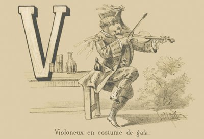 Violinista in costume da gala da French School