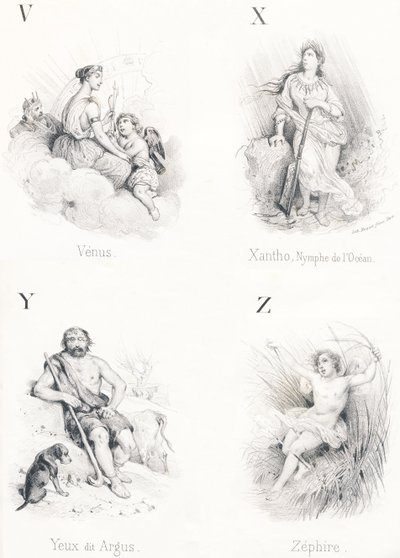 Venere, Xantho, Occhi, Zefiro da French School