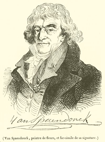 Van Spaendonck, pittore di fiori, e fac-simile della sua firma da French School