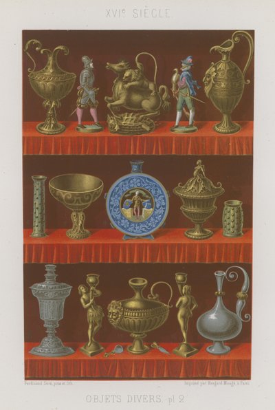 Vari oggetti del XVI secolo da French School