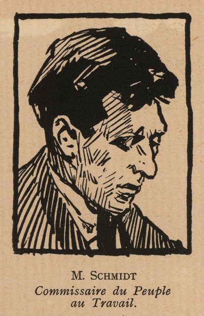 Vasilij Schmidt, politico rivoluzionario bolscevico russo e commissario del popolo per il lavoro (litografia) da French School