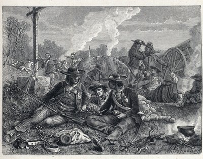 Guerre di Vandea (1793-1796): accampamento degli insorti vandeani da French School