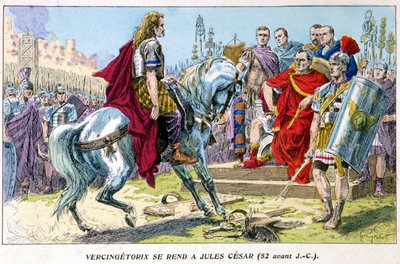 Vercingetorige si arrende a Giulio Cesare (52 a.C.) da French School